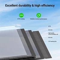 Panneau solaire flexible LIONSHEE (lot de 4), 4 × 240 W, puissance totale 960 W, module photovoltaïque monocristallin à 17,55 %, flexible jusqu'à 120°, indice de protection IP67, ultra-léger, idéal pour balcon, camping 6