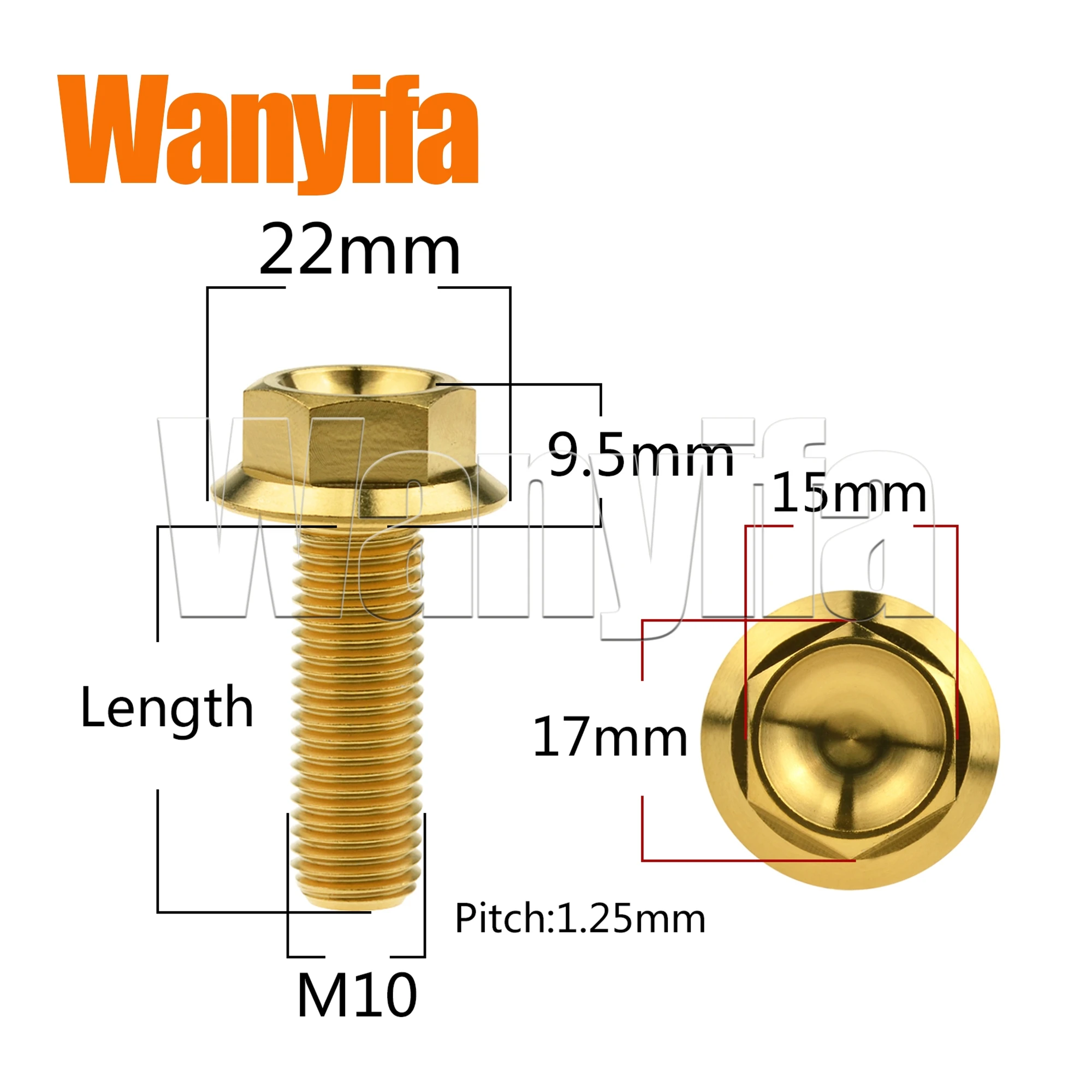 Wanyifa титановый болт M10x20/25/30/35/40/45/50/55/60/65/70/75/80/100 ...