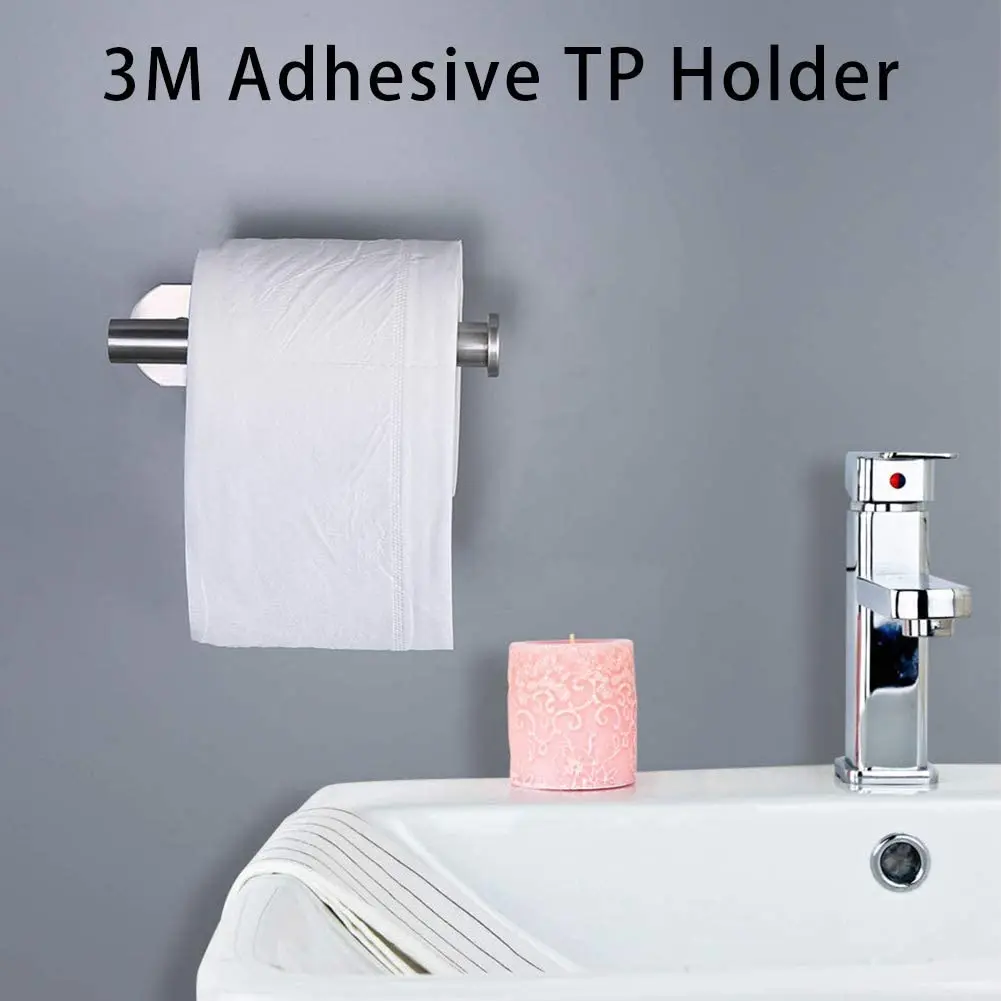 Self Adhesive Toilet Paper Holder No Punching Wall Mounted Paper Towel Holder Shelf Home Appliance Kitchen