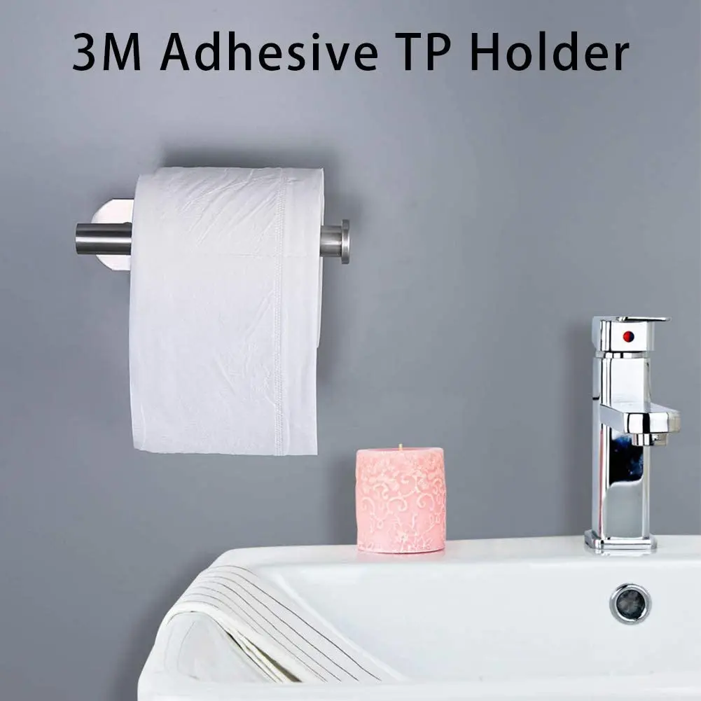 HITSLAM Gold Toilet Paper Holder Adhesive, Stainless Steel Self Adhesive  Toilet Paper Roll Holder for Bathroom