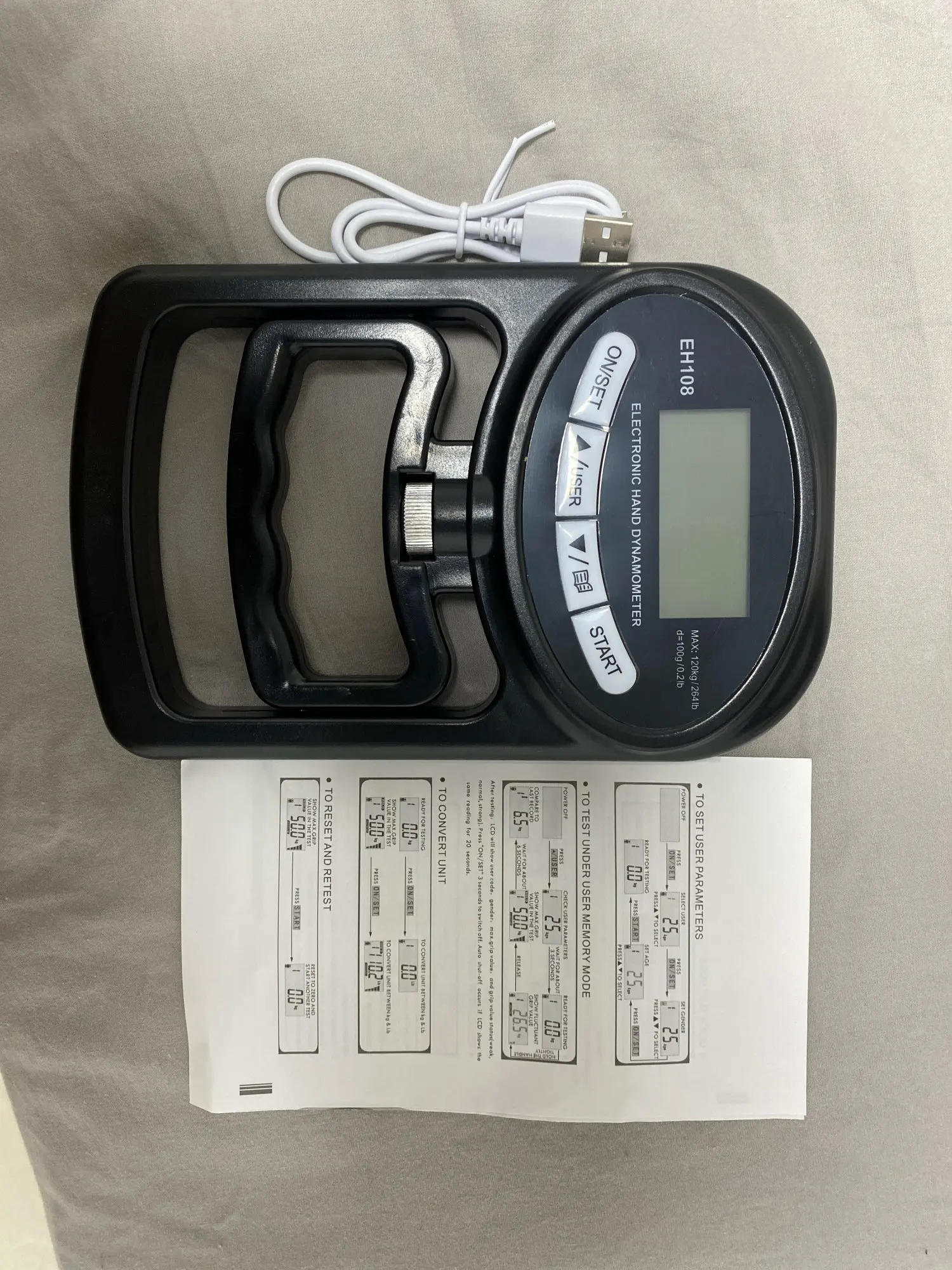 Grip Strength Tester 265Lbs/120Kg Digital Hand Dynamometer photo review