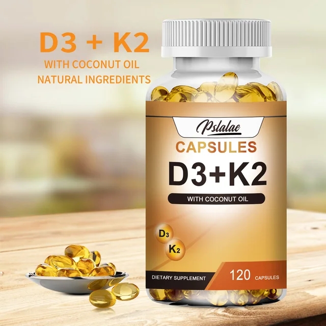Vitamin D3 + K2 - Help Regulate Calcium Metabolism, Promote Bone, Teeth and Skin Health, Support Immunity - 120 Capsules 4