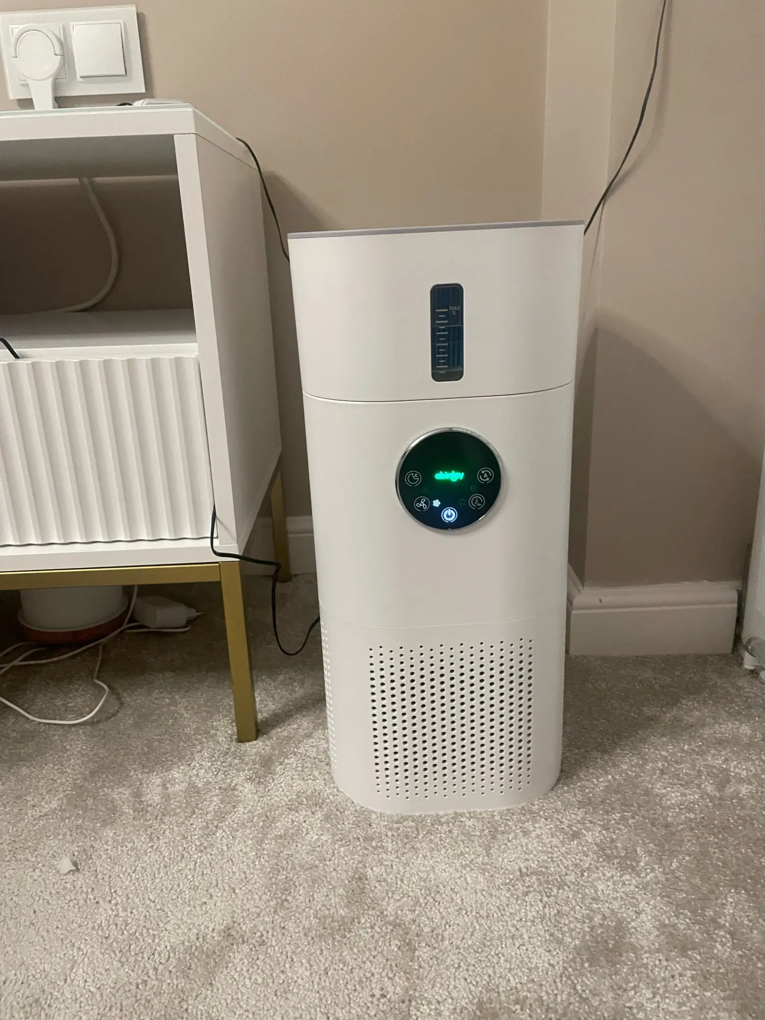 2-in-1 Air Purifier with Humidifier Combo for Home Allergies and Pets Hair, Smokers in Bedroom, H13 True HEPA Filter, White photo review