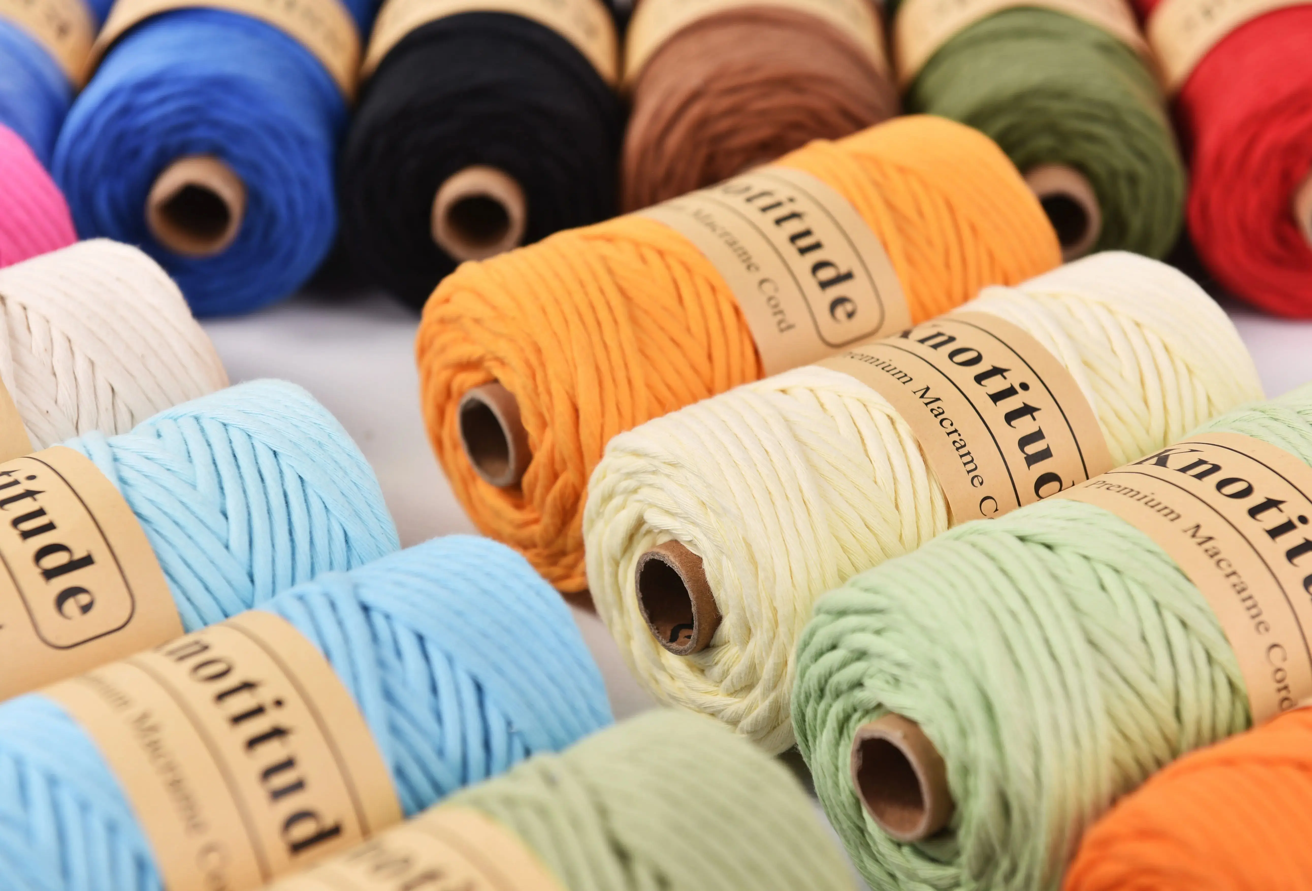 KNOTITUDE 3mm x 100yards Pure Cotton Single Strand Macrame Cord  320 feet Single Twist Natural Cotton Cord for Macrame 6