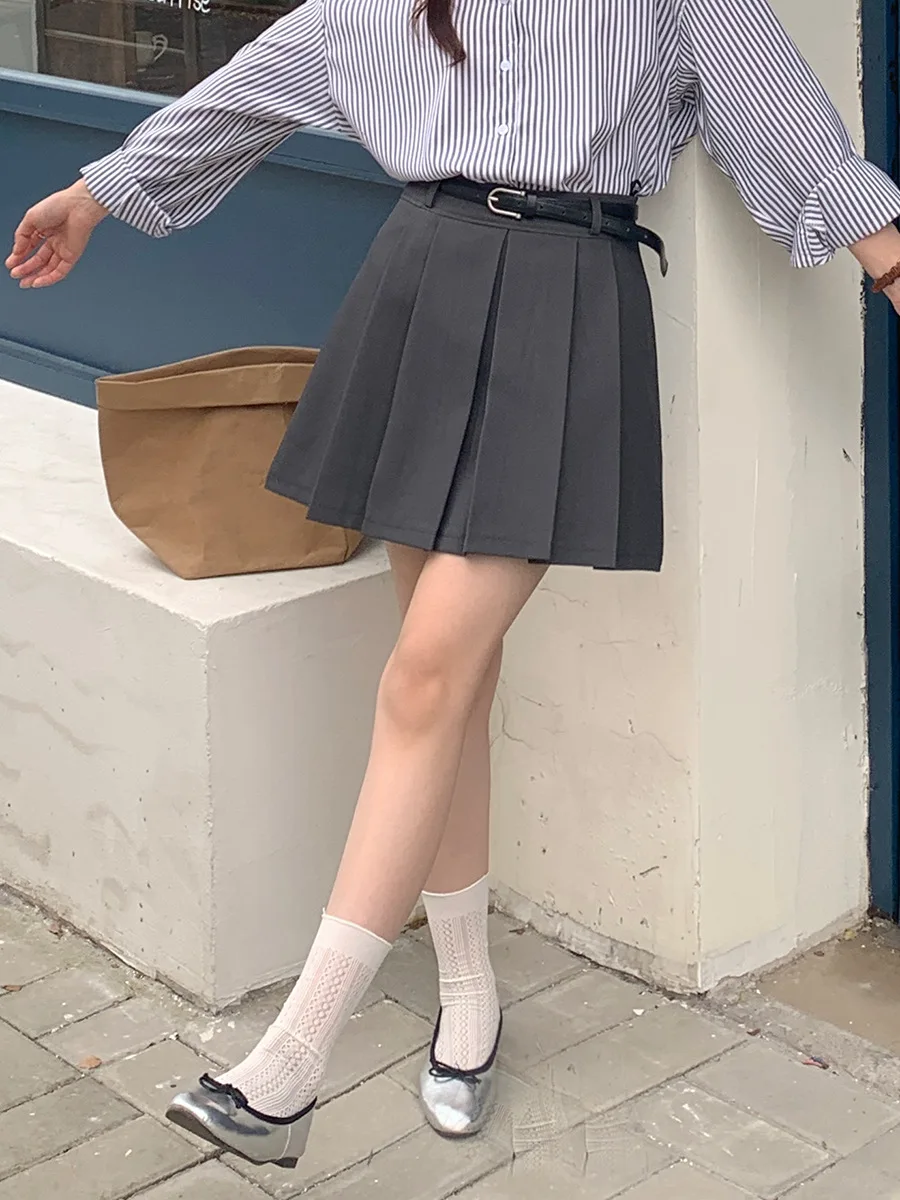 

H182 pleats A-line tennis skirt skirt pleat high-wear skirt