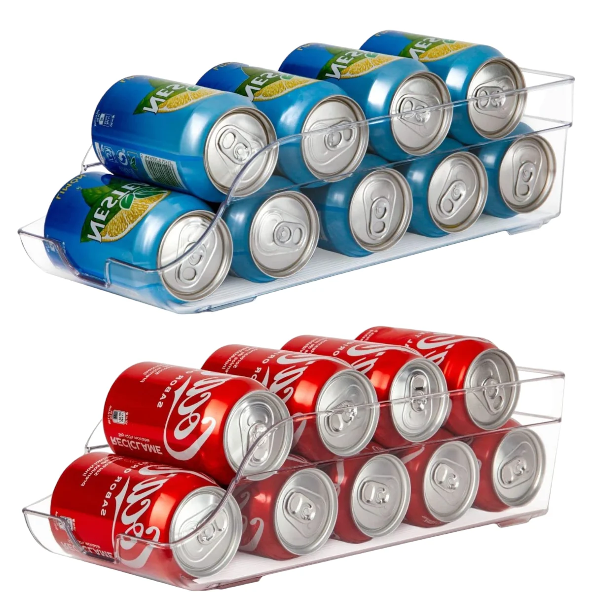 Firulab latas rodantes Frigorífico Organizador latas Cerveza latas  refrescos para Nevera Armario Cocina Despensa Encimera 10 Tamaño estándar  330ML Almacenamiento : : Hogar y cocina