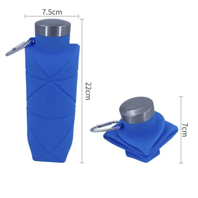700ML Collapsible Water Bottle Leakproof Valve Reusable Silicone Foldable Travel Water Bottle for Gym Camping Hiking Travel 2
