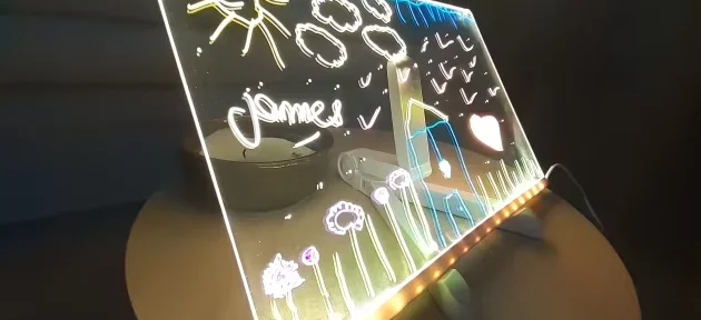 Glowing LED Drawing Board Lamp Transparent Acrylic Message Note Board Erasable Memo USB Night Light Birthday Christmas Gifts
