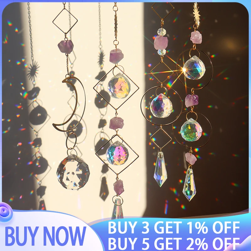 Prism Suncatcher,Hanging Window Crystals,Rainbow Light Catcher,Crystal Sun 50mm Catcher,Summer Gift,Octagon Beads