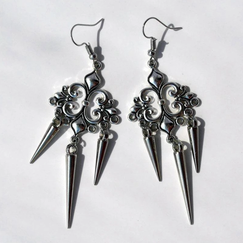 Grunge Accessories Cross Rivet Drop Earrings Punk Charms Earrings Goth Jewelry Korean Fashion For Women