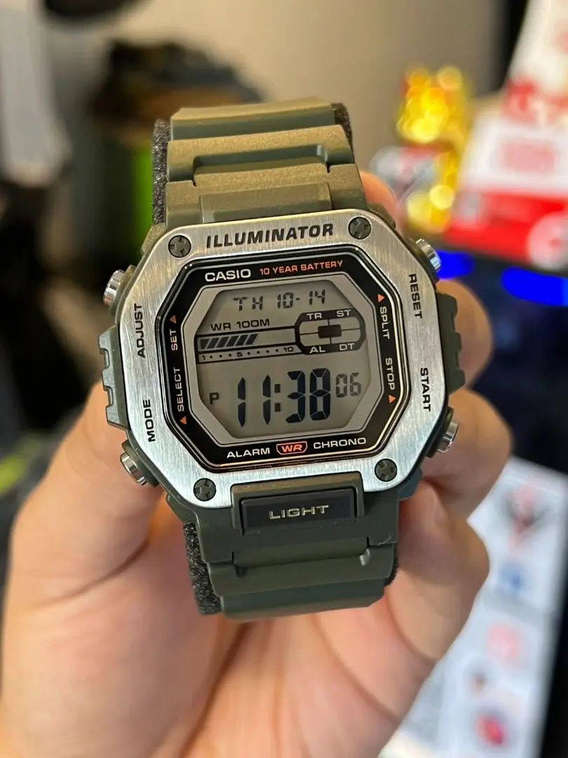 Casio Man Sports Watch Mwd-110H-3Av 100M Wr 10 Anni World Time Battery