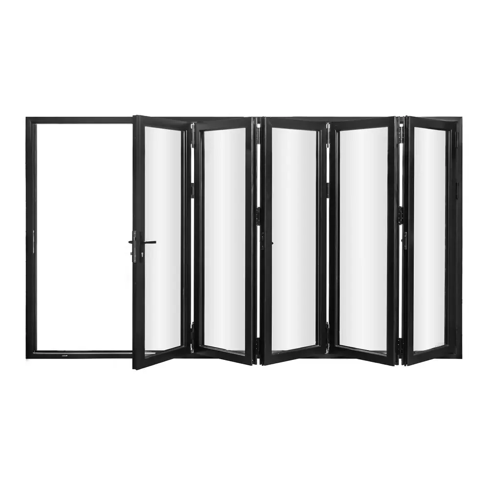 DN Latest Design Folding Door Waterproof Exterior Double Glazing Patio Accordion Door Aluminum Frame Tempered Glass Bifold Doors