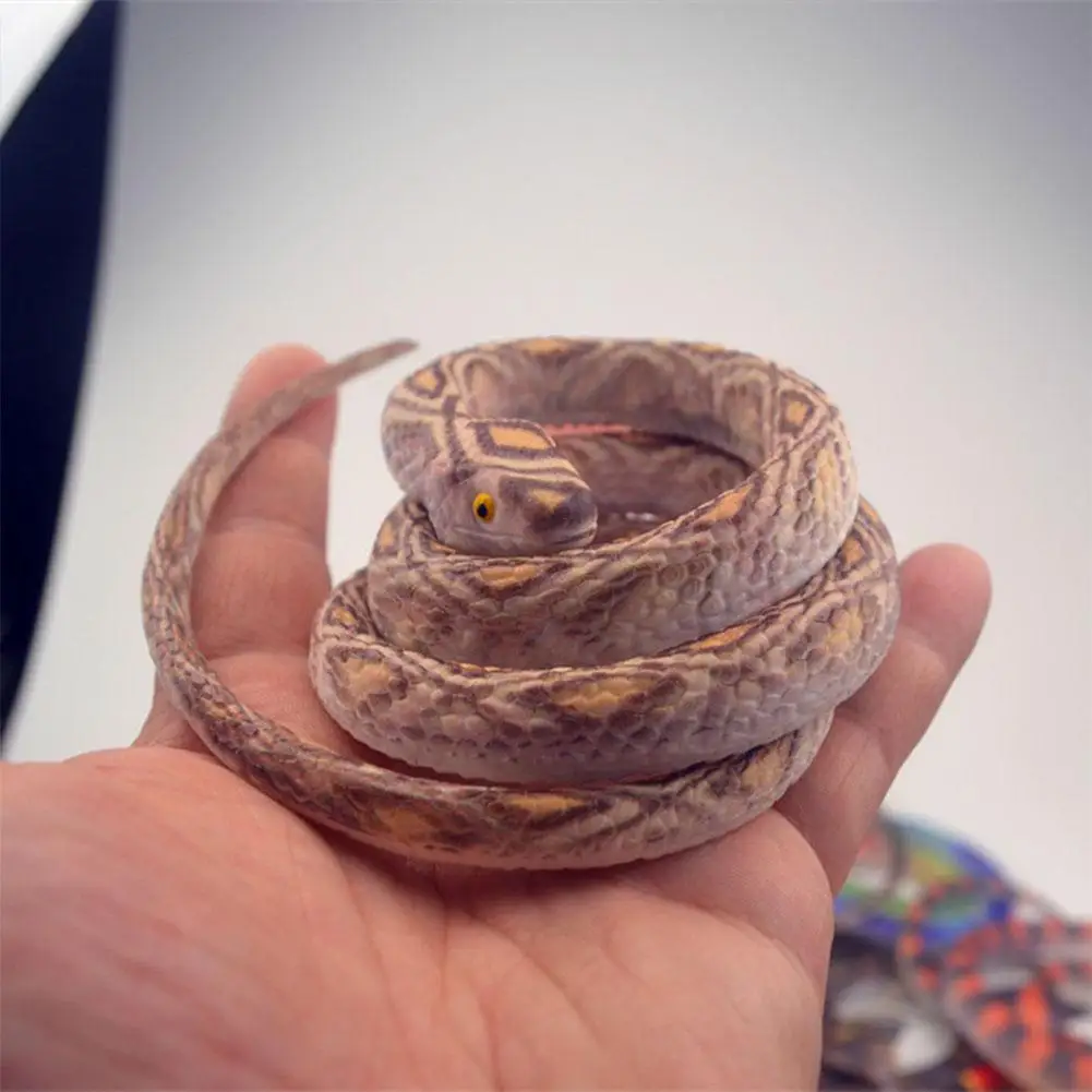 Fake Rubber Snake 70cm With Line Simulation Prank Toy Realistic Lifelike Scare Prank Gag Gift Joke Toys Kids