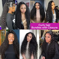 40 42 pouces de vague profonde lâche de tissage cheveux humains paquets cheveux de Remy bouclés de cheveux de tisser paquet Exte 6