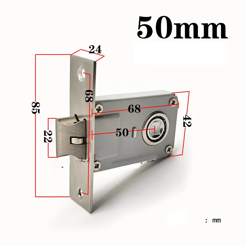 Description Picture 4 of item1pcs Zinc Alloy Lock Cylinders 35-50mm Room Door Lock Single Tongue Lock Three Bar Lock Repair Parts Silent Anti-Theft Bedroom