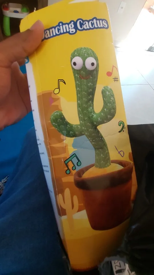 Kit 1/2 Cacto Dançante e Falante Interativo Recarregavel Reproduz Voz, Música, Dança, Luzes, Pelúcia Boneco Brinquedo+cabo photo review