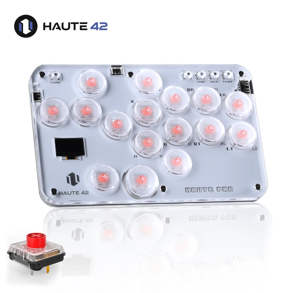 Haute42 Arcade Hitbox Controller Fight Stick PC Joystick Hitbox Controller Tastatur für PS4/Switch/Steam Arcade Fighting PC