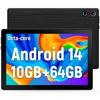 BESTSKI 10.1 Inch Android 14 Tablet, Octa-core 10GB RAM 64GB ROM(Expand to 1TB), 5MP+8MP Dual Cameras, Face ID, WiFi 6,Black