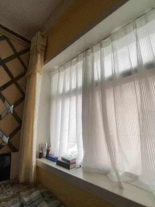 Striped Vertical Privacy Sheer Tulle for Windows Transparent Chiffon White Tulle Blinds Style Curtains photo review