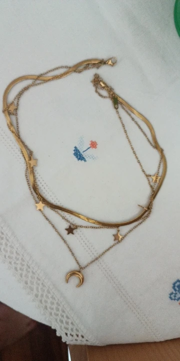 Layered Gold Pendant Necklace | Butterfly, Moon & Blue Eye photo review