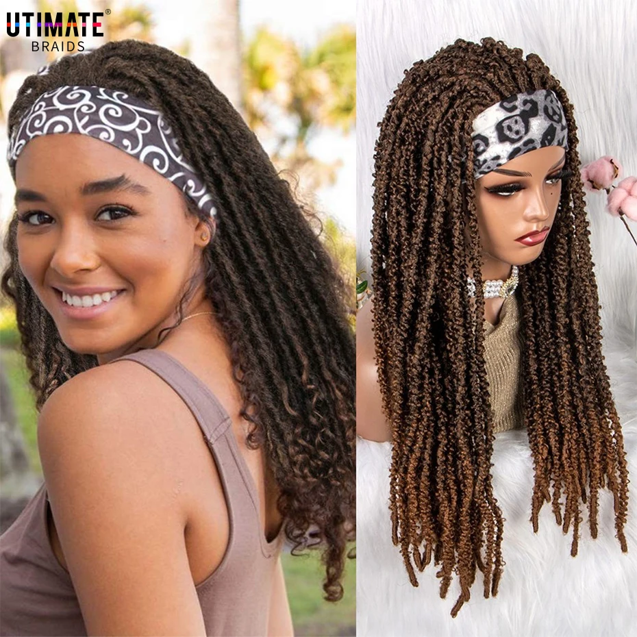 

Synthetic 22 Inches Braided Lace Frontal Wigs with Baby Hair Glueless Afro Box Braids Wig for Black Women Braiding Headband Wig