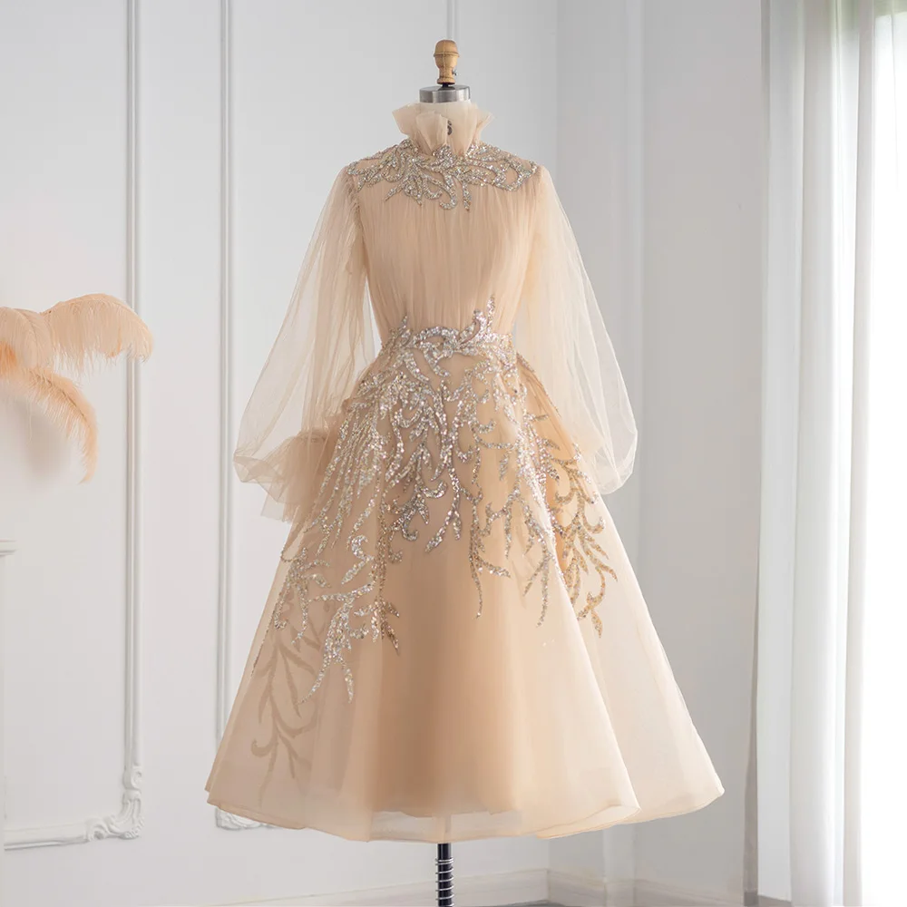 champagne midi formal dress Smitten Sweetheart Neckline Chiffon Midi Dress Champagne main image 1