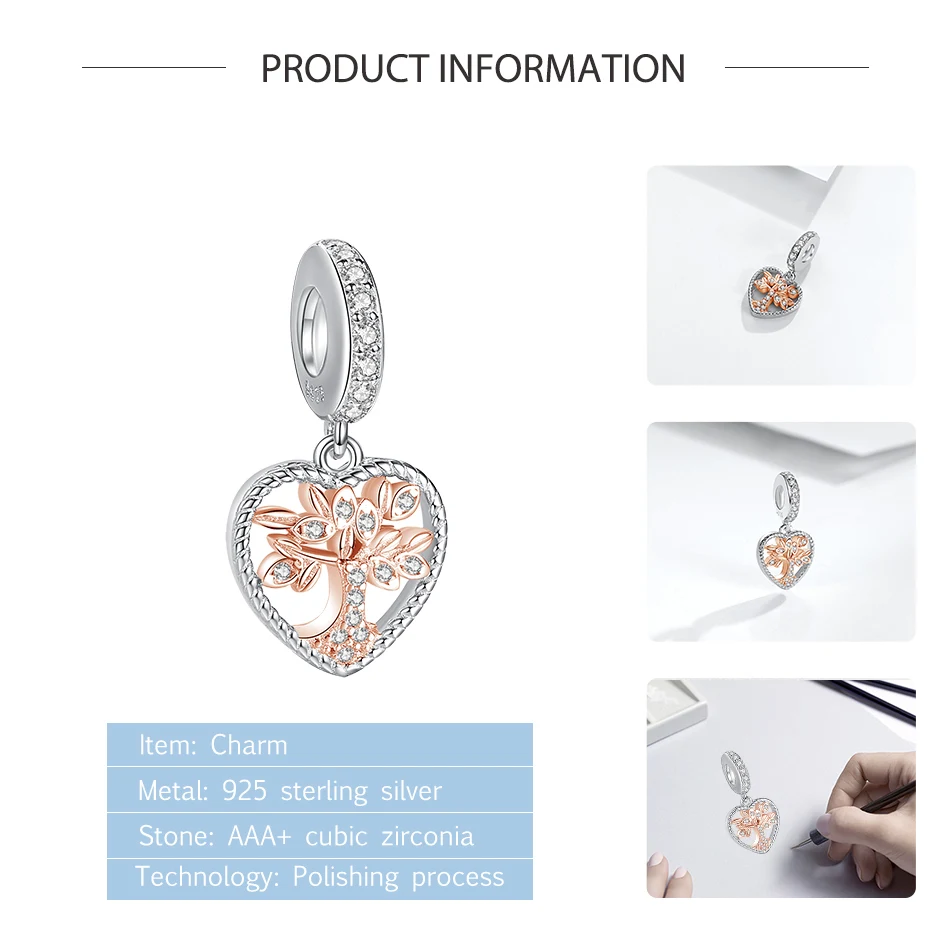 Clear CZ Rose Flower Pendant Silver Charms for Bracelets & Bangles DIY  Jewelry Making 925 Sterling Silver Crystal Charm Beads - AliExpress