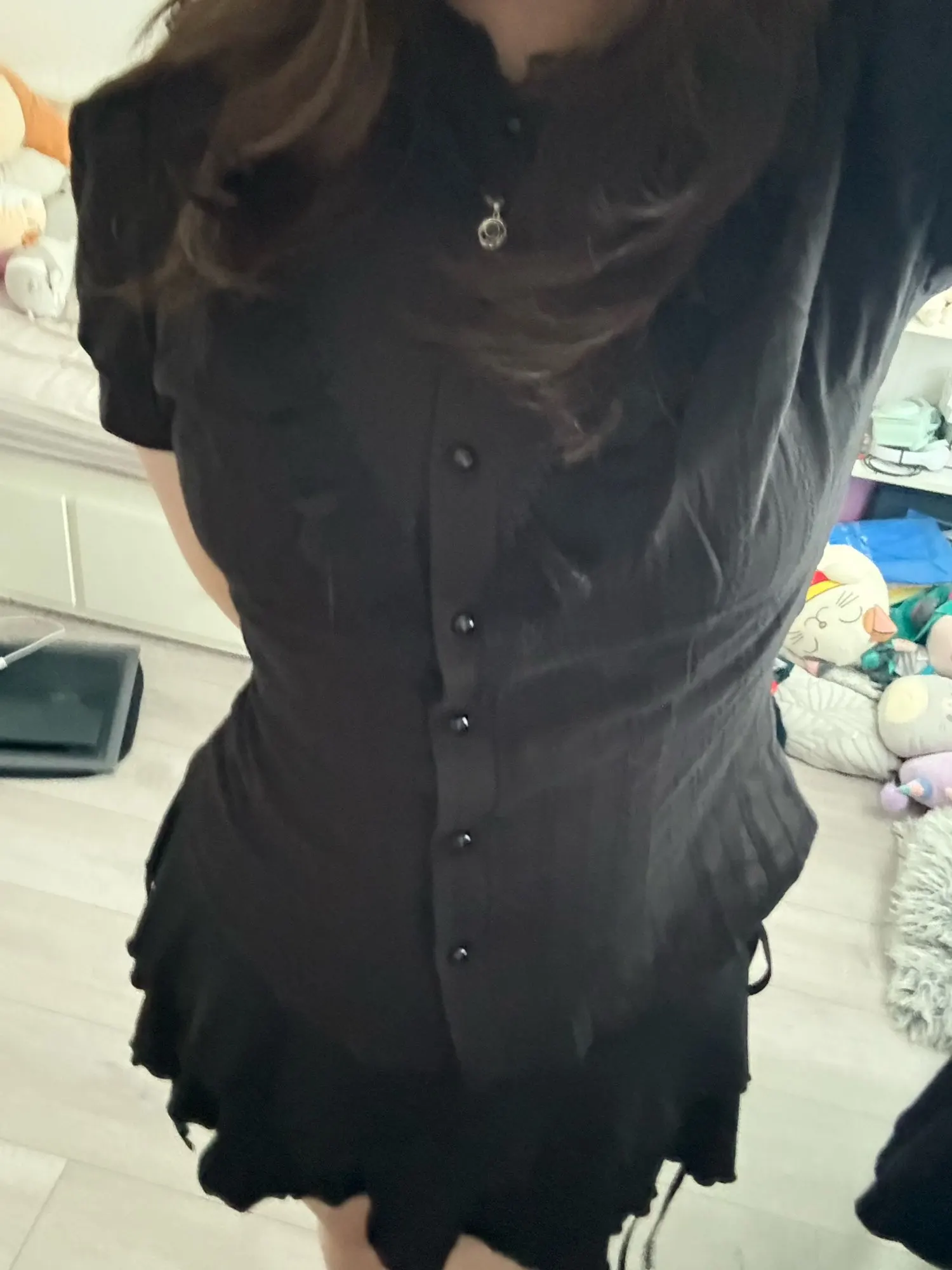 Black Ruffled Blouse - Gothic Aesthetic photo review