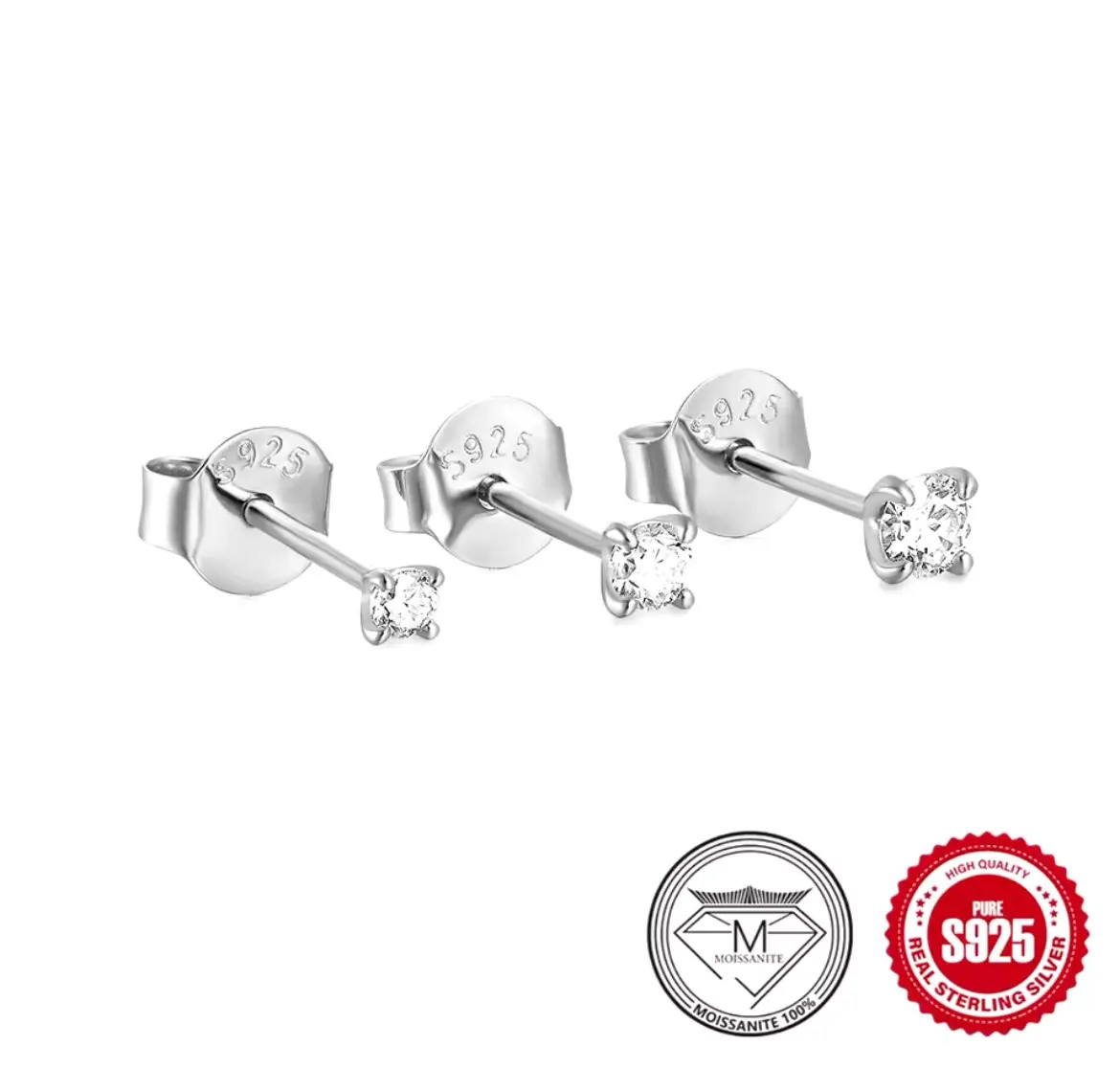 Moissanite Ear Stud Earrings photo review