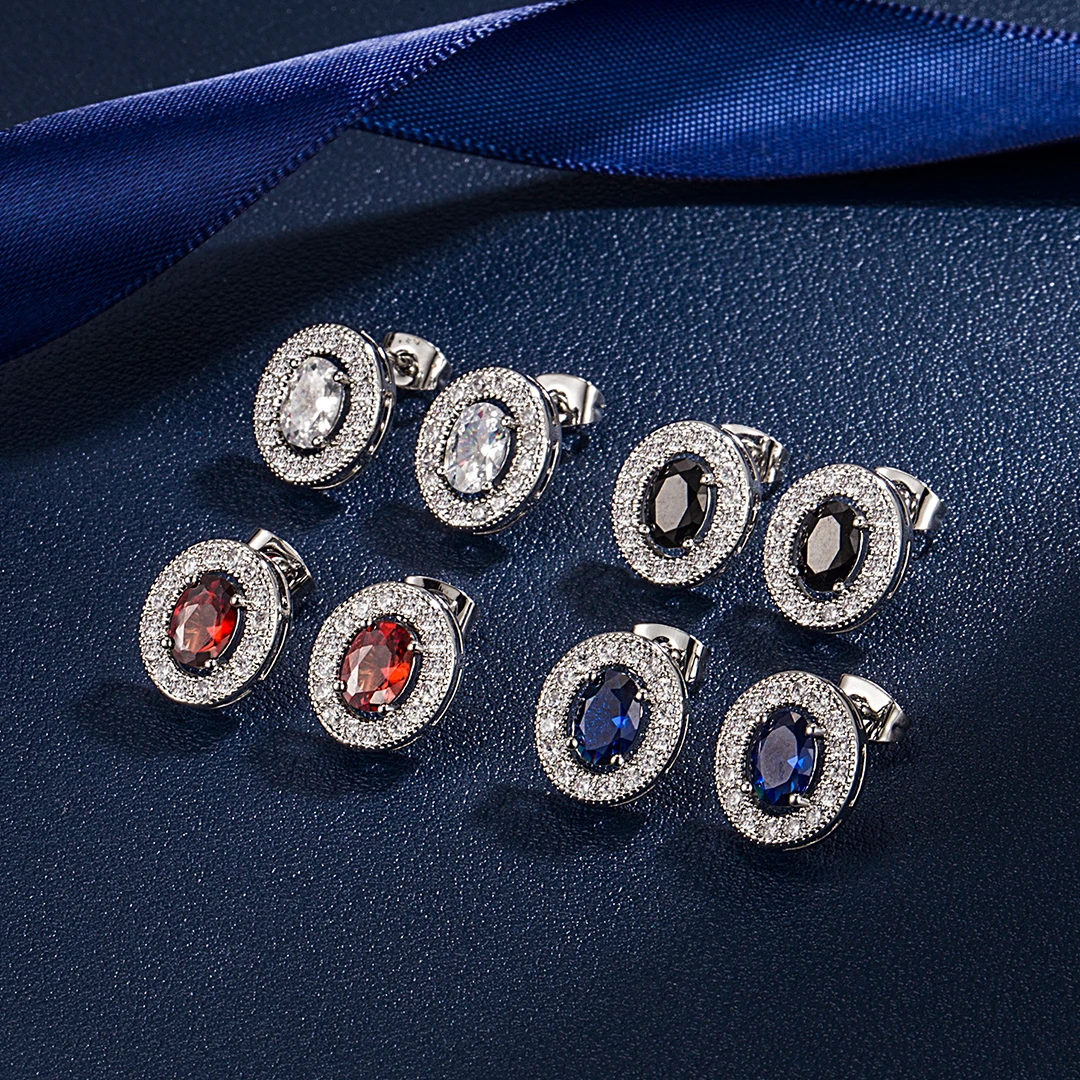 

925 Sterling Silver Needle Zircon Earrings for Women classics Designer Fashion Ear Studs Female Earrings Girl Jewelry Gift