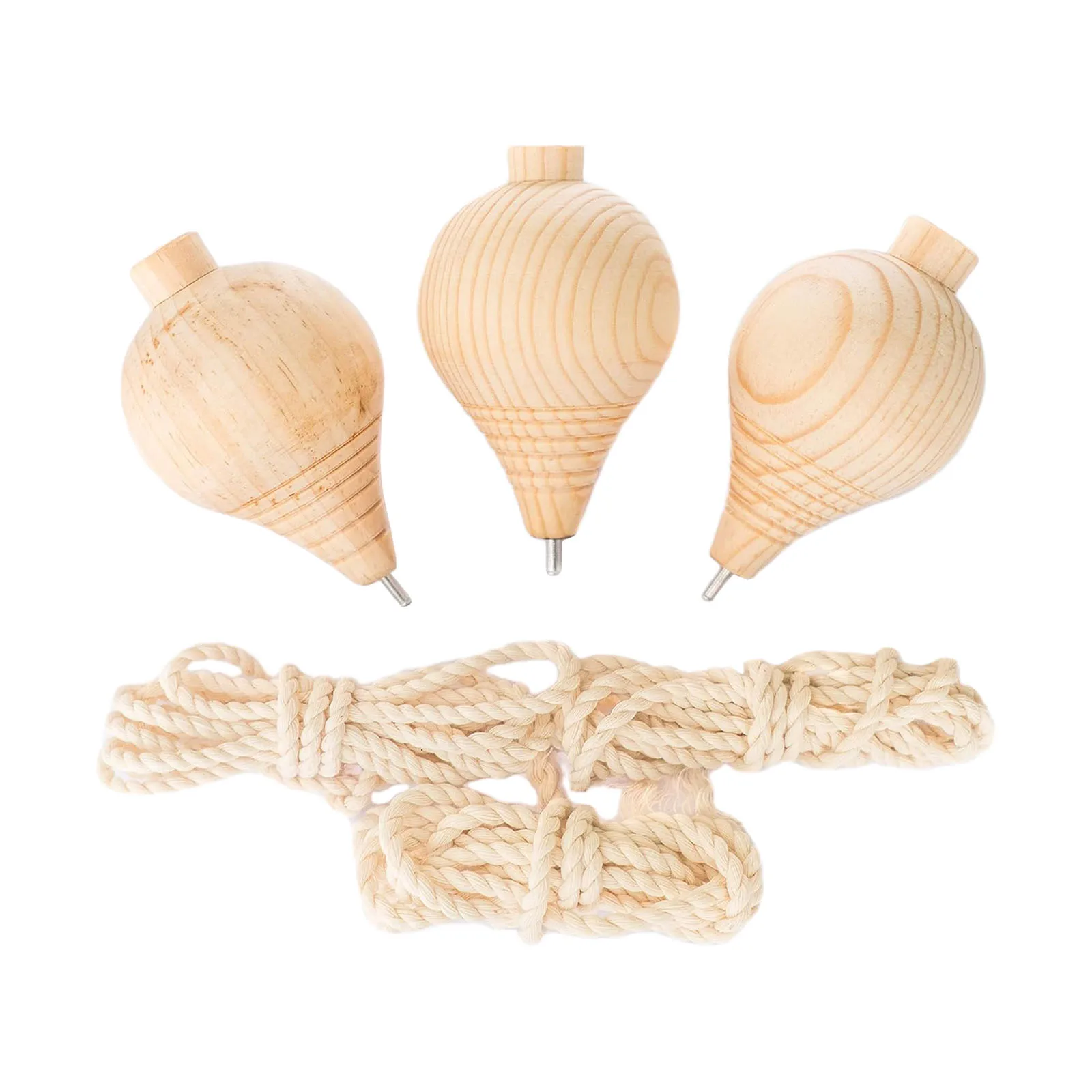 Trompos Tops Hand Carved DIY Unpainted Wood Tops with Point for Children Kids Intermediates Gift 3Pcs spinning top toy battle top toy battle tops