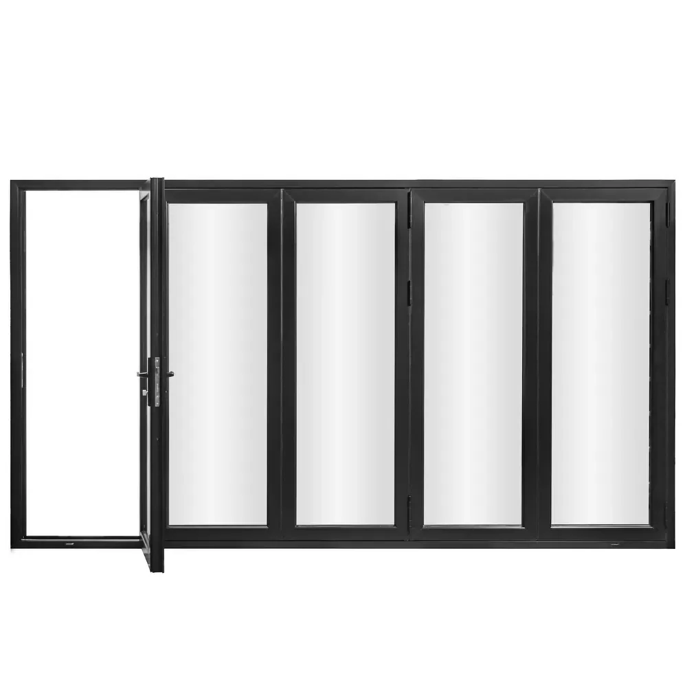 DN Villa Thermal Break Aluminum Glass Door Double Glazed Metal Narrow Frame Patio Bifold Door Accordion Type Folding