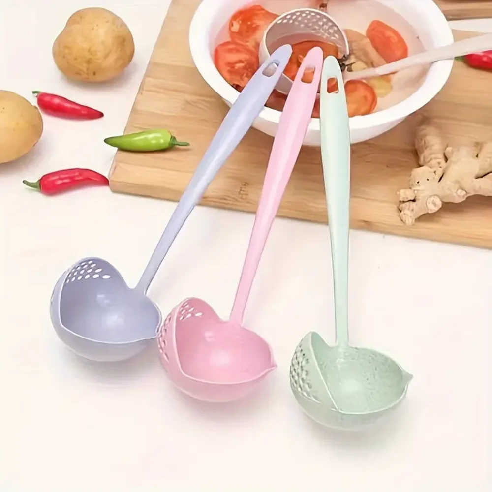 مصفاة شوربة، مصفاة حساء اثنين في واحد، يفصل السائل والصلب، مناسبة لخدمة الحساء والطهايات والمرق والمشروبات الحفلات