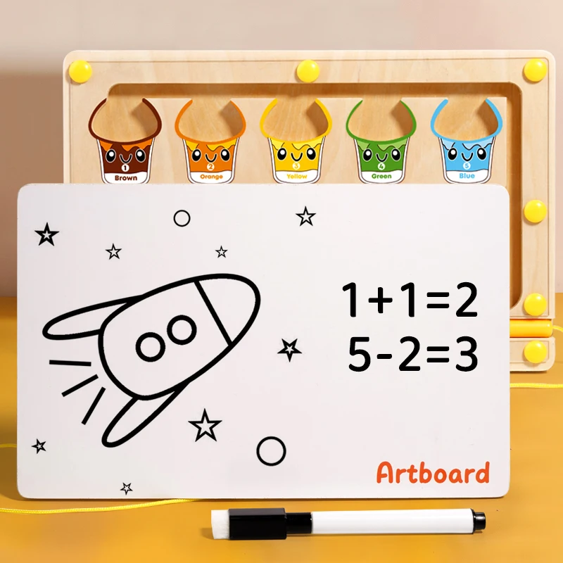 2 in 1 Magnetic Color Sorting Maze & Drawing Board Toddler Montessori Toys Number Matching Learning Counting Preschool Activity 5