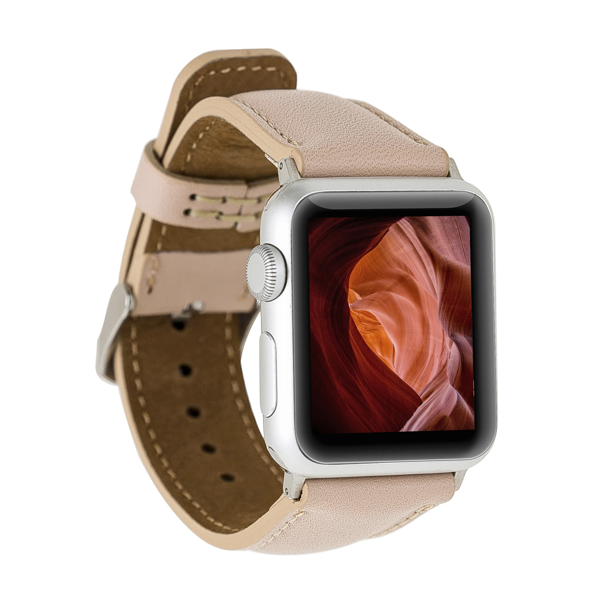 

For Apple iWatch 38-40-41-42-44-45mm size and connector options BOULETTA classic genuine leather handmade cord lanyard