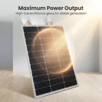 Panneau solaire monocristallin rigide 200W (2 pièces de 100W) 18V, module PV pour la recharge de batteries 12V, idéal pour caravanes, camping, abris de jardin, bateaux, camping-cars. 5