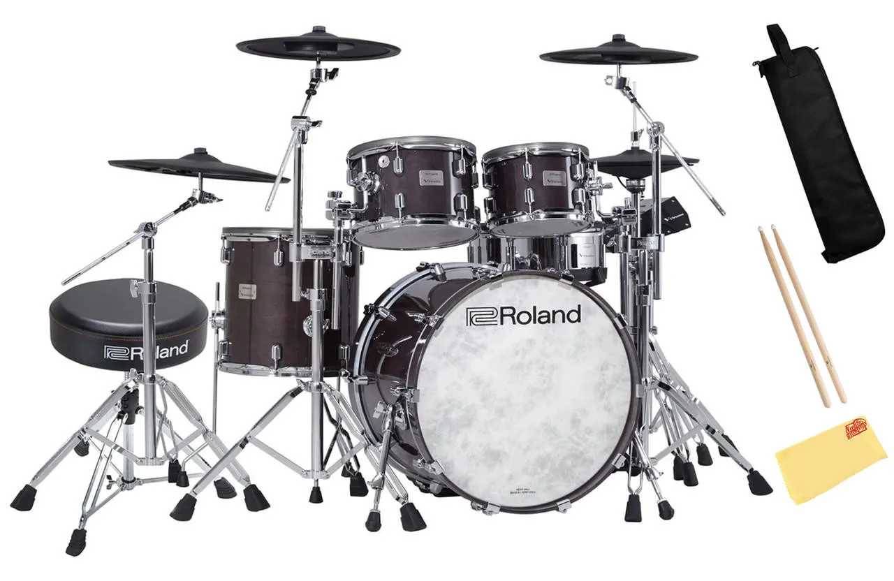 

50% скидка Roland V-барабан, акустический дизайн, набор электронных барабанов с глянцевым черным цветом