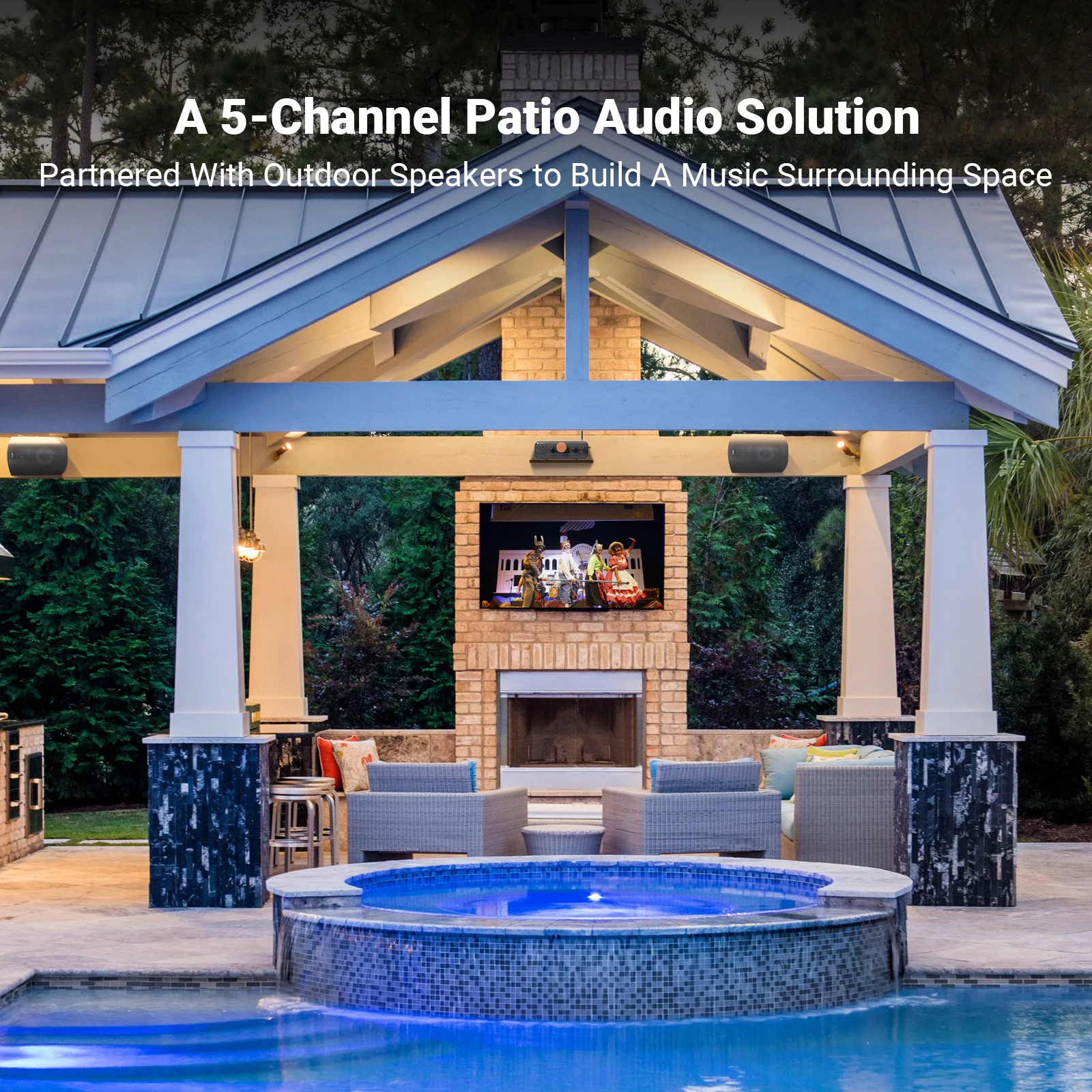 Sound Amplifier Fosi Audio HT4S Bluetooth 4.1 Home Outdoor Speaker Mini Desktop 4 Channel bass shaker for Speaker
