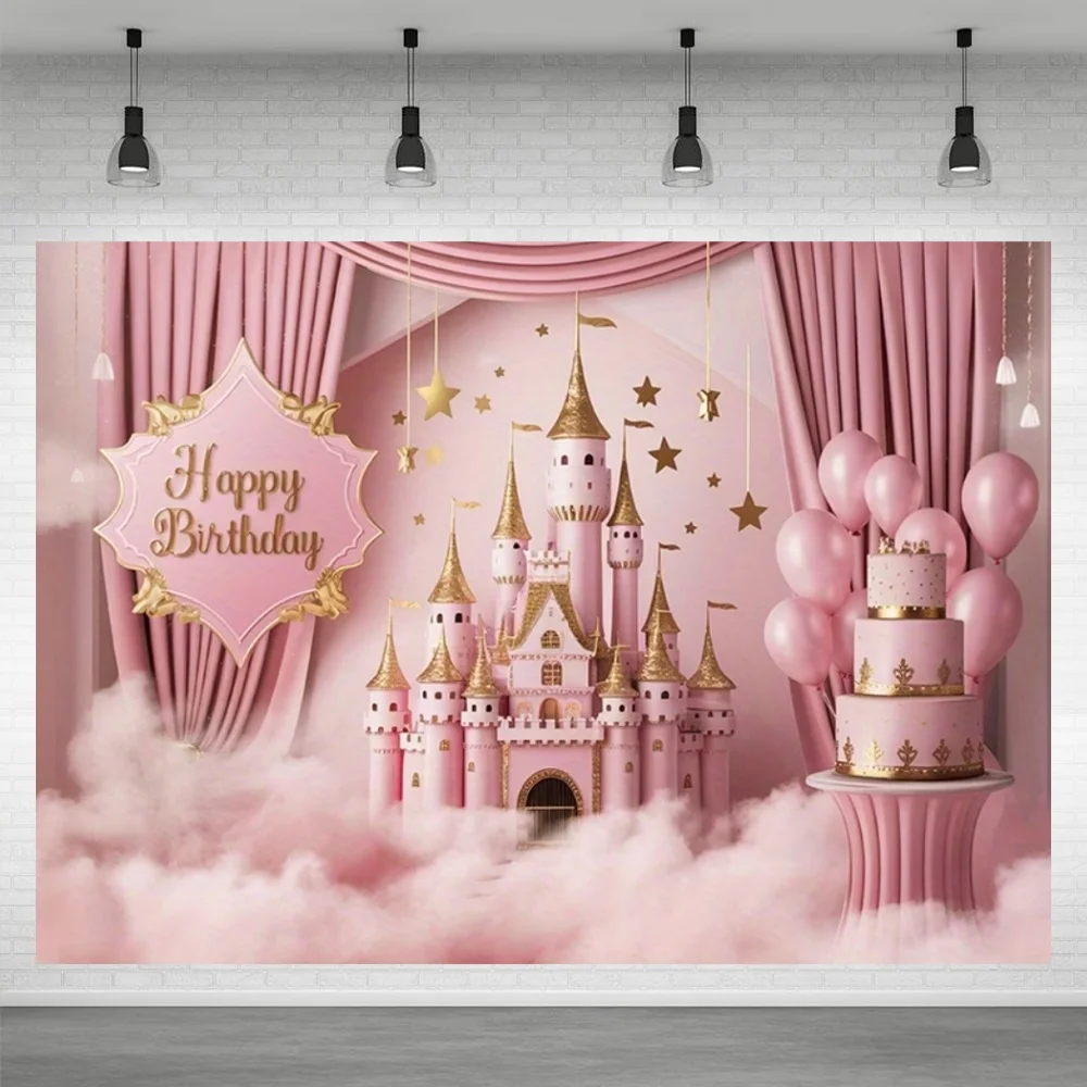 Magisches Schloss Geburtstagsparty-Hintergründe für Fotos, Rosen-Prinzessin Kinder- und Babyparty, Mädchen- und Erwachsenen-Dekorationshintergrund, Fotozone – Detail 19