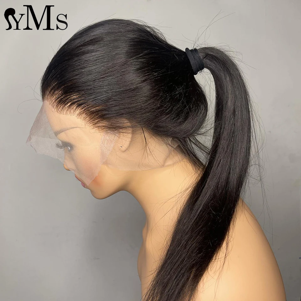 Raw Cambodian Full Lace Straight Human Hair Wigs For Women YMS Hair Cheap 360 Full Lace Frontal Wig Pre Plucked With Baby