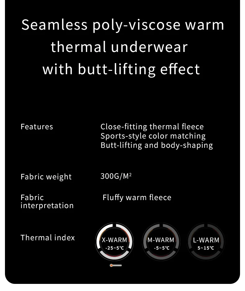 52025 Warm Thermal Underwear Soft Fleece Polyviscose High Waist Butt Lift  Men Thermal Underwear Women Thermal Underwear