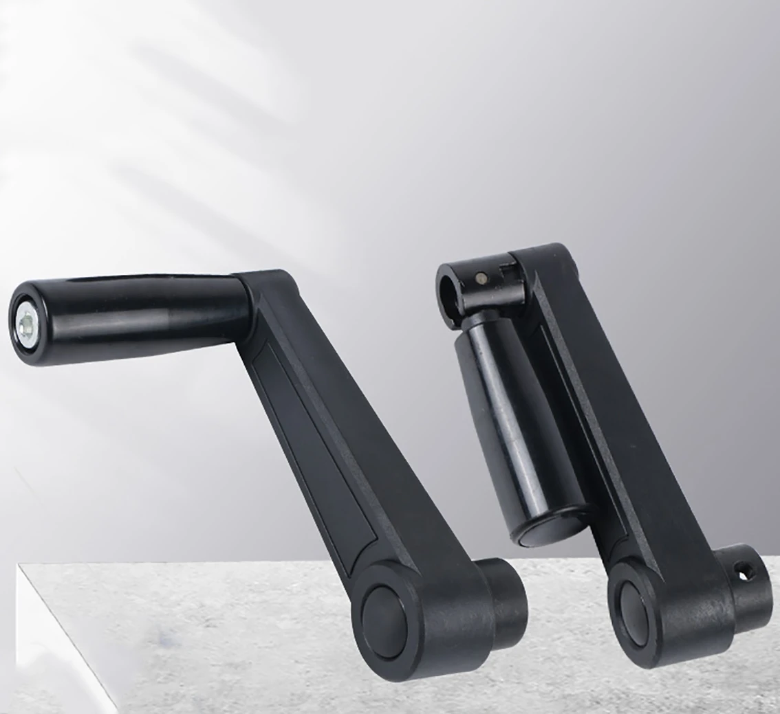 Mounting Crank Handles 1Pcs Black Round Hole/Square Hole Mounting Foldable Crank Handles For Lathe Milling Machine Revolving Handle Length 63-160mm