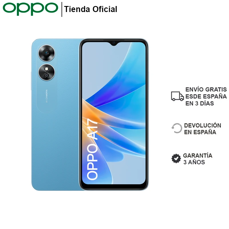 Oppo A17 Smartphone, 64GB y 4GB - Azul