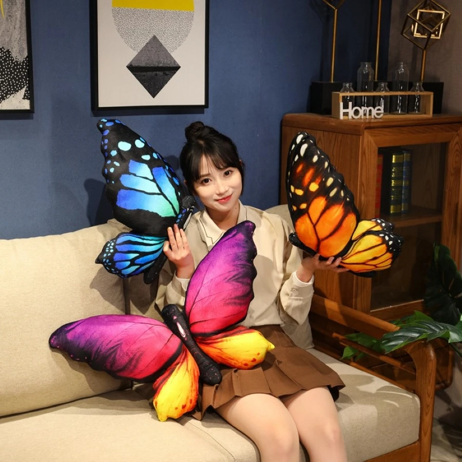 Colorful 3D Butterfly Pillow Decorative Animal Throw Pillows Print Accent Pillow Stuffed Cushion Bed Bedroom Couch Room Decor 4