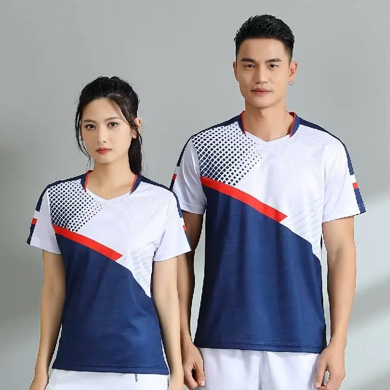 Couple Badminton T-shirt Table Tennis Uniform Quick Dry Men Women Short Sleeve Ping Pong Tennis Jersey Clothing