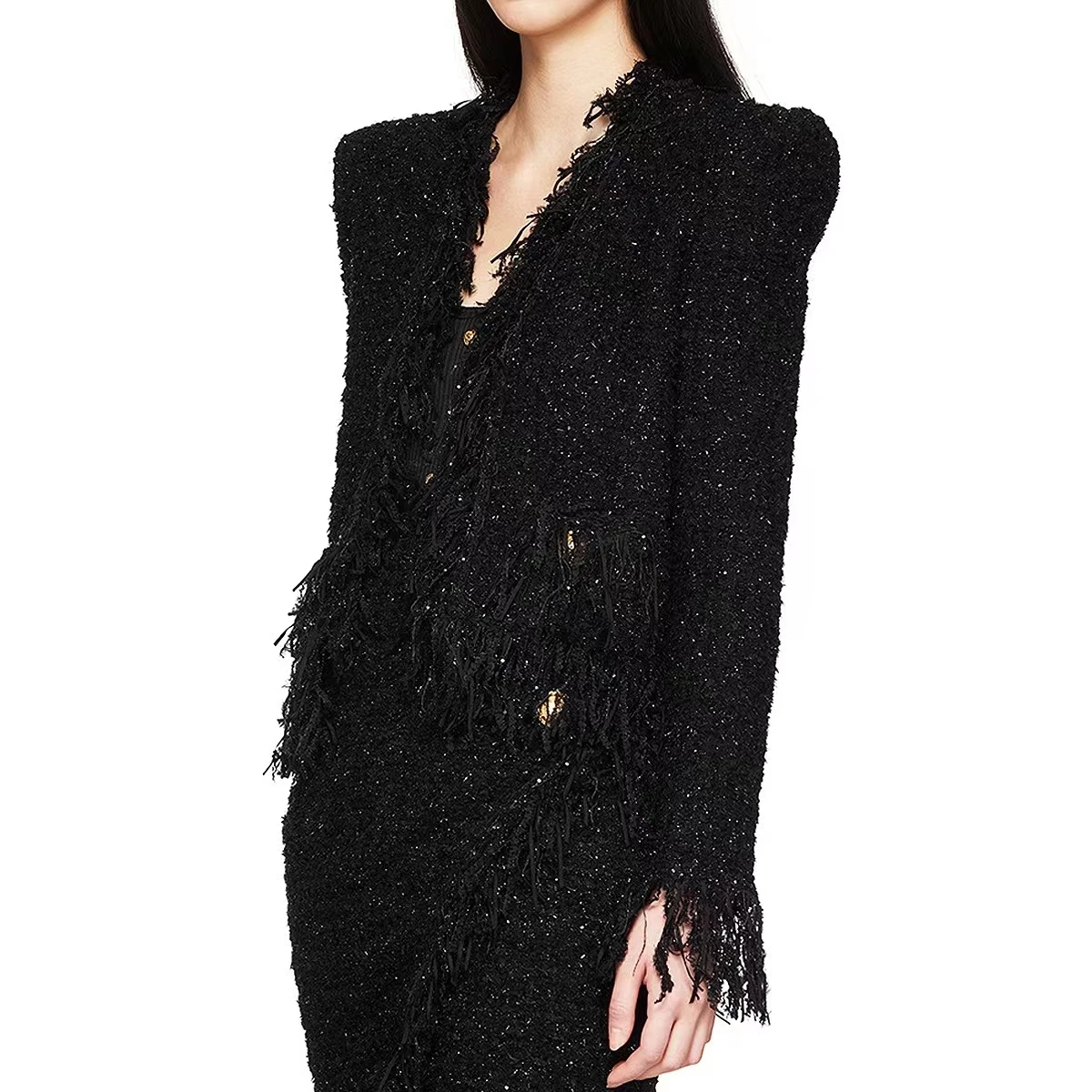 Elegant High Quality Jackets 2024 For Women Coats Jacket Tassel Solid Casual Party Club Summer Newest fashion