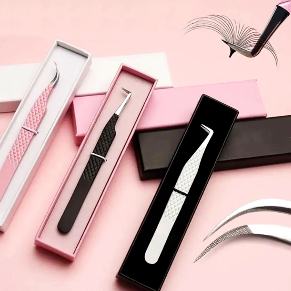 Professionelle OEM-Pinzette für große Marken, leichte Faser-Spitzenpinzette für Augenbrauen- und Wimpernverlängerung, hochpräzise, schwarz, rutschfest. – Detail 17