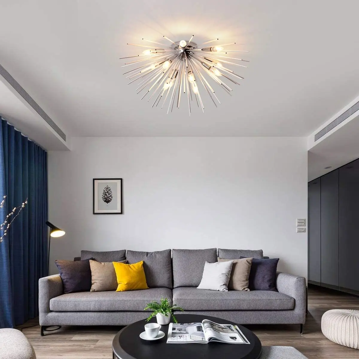 moderne led decke lampen silber feuerwerk flush mount decke licht für  schlafzimmer wohnzimmer einzigartige design dekoration innen
