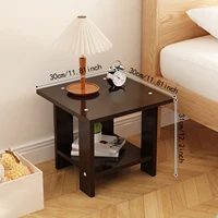 Simple Bedside Table Wooden Double Layers Solid Wood Nightstands Night Table For Table Sofa Side Table Home Furniture 5