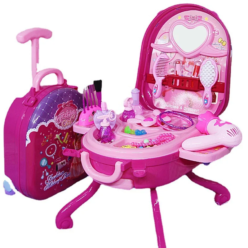 

Play House set Children's dresser toys Wholesale girls kindergarten suitcase birthday gift toys